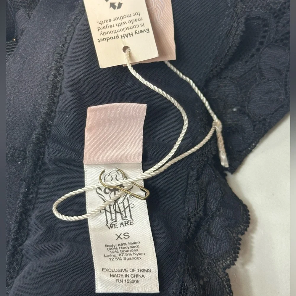 We Are Hah x Free People Smarty Classic Black Lace Bralette NEW Size XS